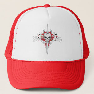 Sword Skull - RED Trucker Hat