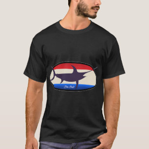 Swordfish Art Retro Red White and Blue T-Shirt