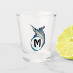 Swordfish Jumping Monogram Shot Glass