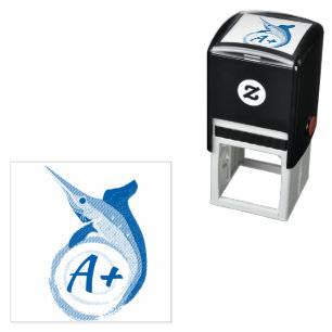 Swordfish Jumping Student Grade Self-inking Stamp