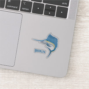 Swordfish sailfish fun cartoon illustration