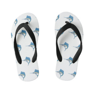 Swordfish sailfish fun cartoon illustration kid's thongs