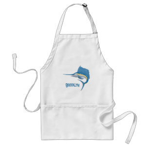 Swordfish sailfish fun cartoon illustration standard apron