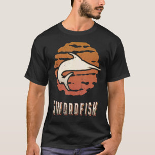 Swordfish Vintage Retro Classic Animal Sunset T-Shirt