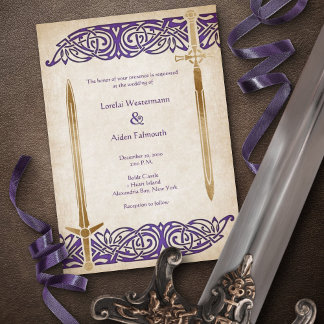 Swords Celtic Wedding Invitation
