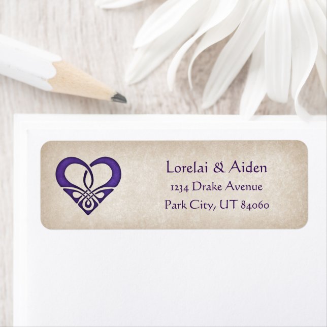 Swords Celtic Wedding Return Address Label (Insitu)