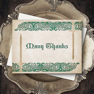 Swords Celtic Wedding Thank You Card