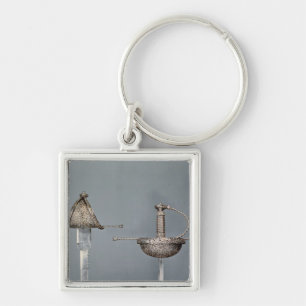 Swords: cup-hilted rapier of chiselled steel key ring