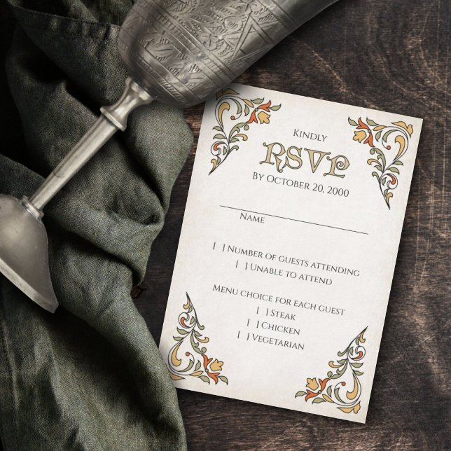 Swords Gamer Fantasy Wedding RSVP Card (Creator Uploaded)