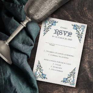 Swords Gamer Fantasy Wedding RSVP Card