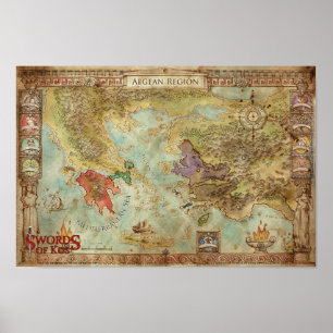 Swords of Kos: Aegean Regional Campaign Map Poster
