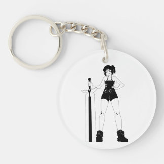 Swordswoman Anime Girl  Keychain