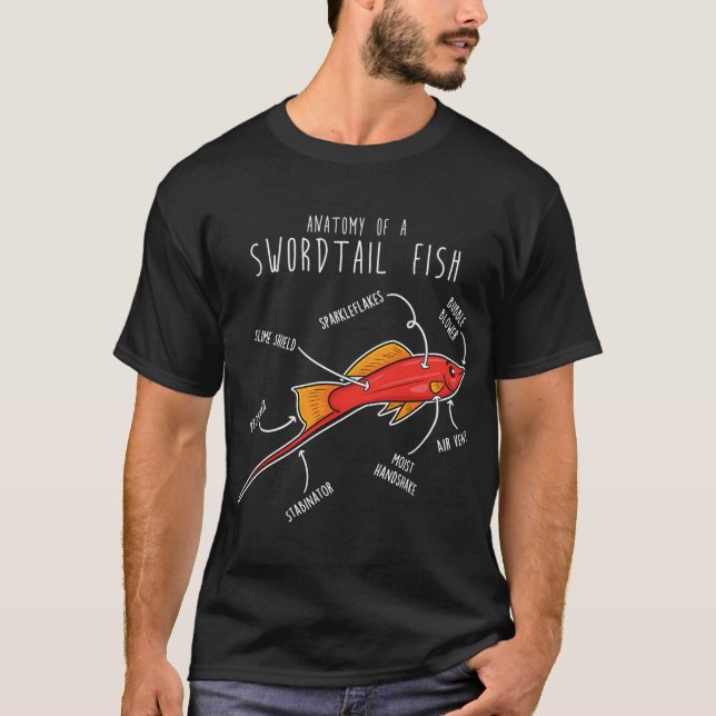 Swordtail Fish Anatomy T-Shirt (Front)