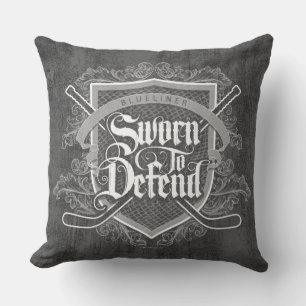 Sworn To Defend (Hockey Defenseman) Cushion
