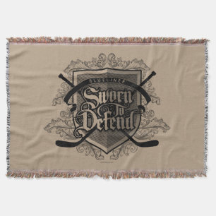 Sworn To Defend (Hockey Defenseman) Throw Blanket