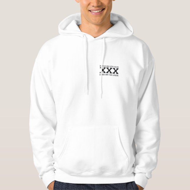 SXE Rules - Straight Edge Means I'm Better Than U Hoodie (Front)