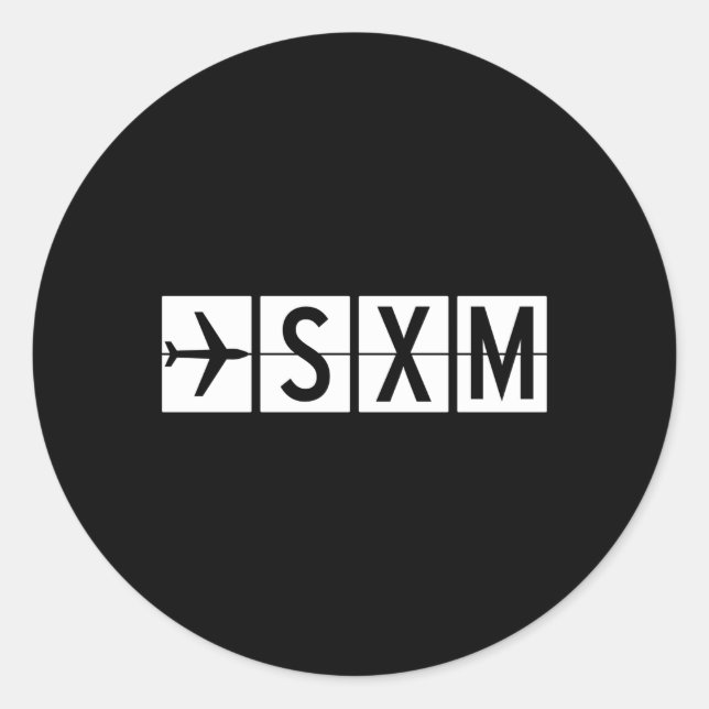 Sxm St Min Maen Airport Classic Round Sticker (Front)