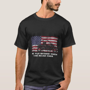 Sxs Utv Side By Side American Flag Outdoors T-Shirt