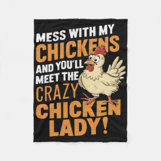 Sy Crazy Chicken Lady Warning For Poultry Lovers  Fleece Blanket