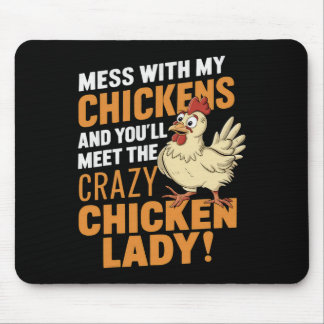 Sy Crazy Chicken Lady Warning For Poultry Lovers  Mouse Pad