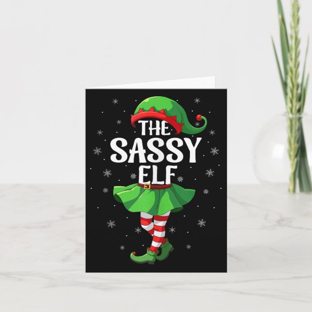 Sy Elf Christmas Girls Women Elf Squad Xmas Family Card (Front)