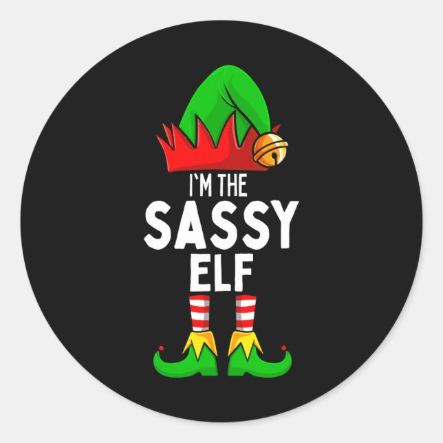 Sy Elf Matching Family Christmas  Classic Round Sticker (Front)