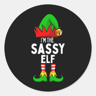 Sy Elf Matching Family Christmas  Classic Round Sticker