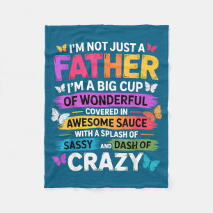 Sy Father Funny Quote Dad Humor Men Women Fleece Blanket