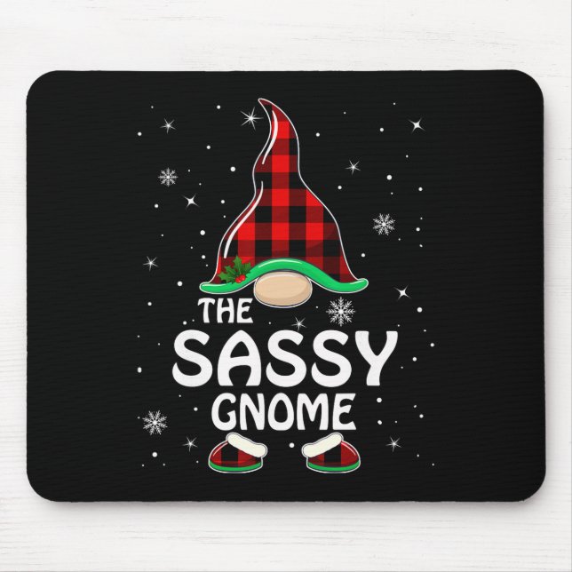 Sy Gnome Buffalo Plaid Matching Family Christmas P Mouse Pad (Front)