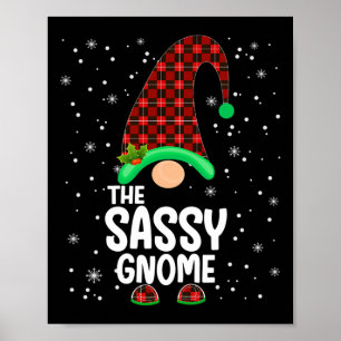 Sy Gnome Buffalo Plaid Matching Family Christmas P Poster