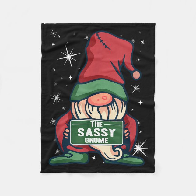 Sy Gnome Xmas Elf Matching Family Christmas Pajama Fleece Blanket (Front)
