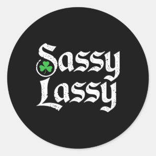 Sy Ly St. Patrick's Day Funny By Girls Kids Lie Classic Round Sticker
