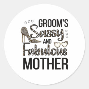Sy Mother Of The Groom Shower Groom's Mum  Classic Round Sticker