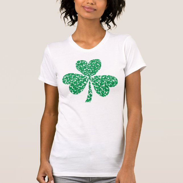 Sy Patricks Day Shamrock Made out of Little Shamro T-Shirt (Front)