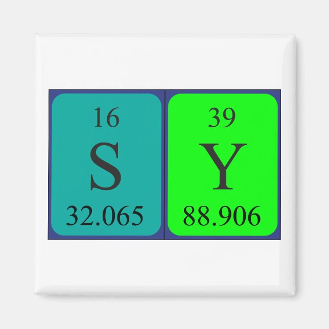 Sy periodic table name magnet 2 (Front)