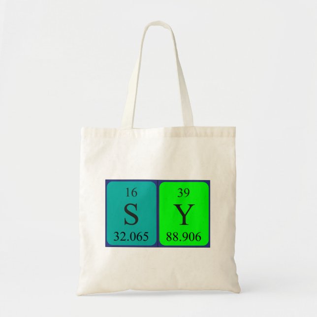 Sy periodic table name tote bag 2 (Front)
