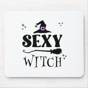 Sy Retro Witch Halloween Matching Group Spooky Mouse Pad