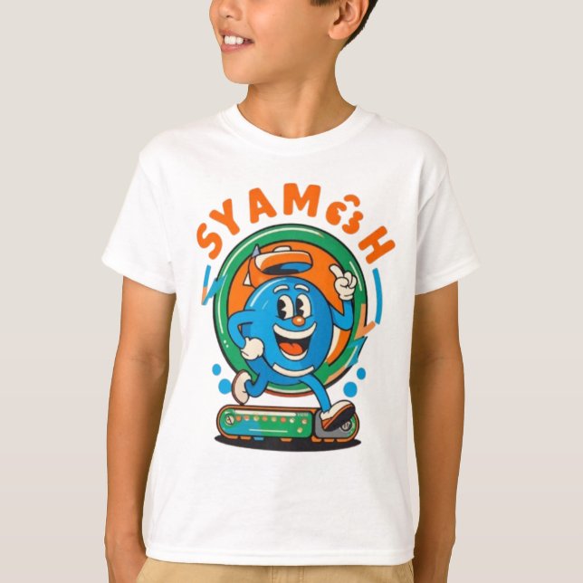 Syamesh Runner – Retro Energetic Mascot Tee (Front)