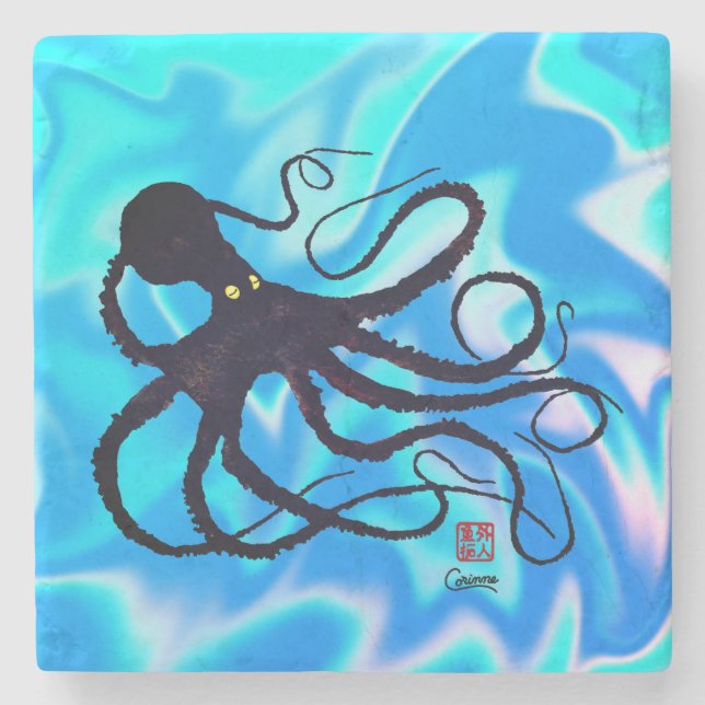 Sybille's Octopus - Marble Coaster (Front)