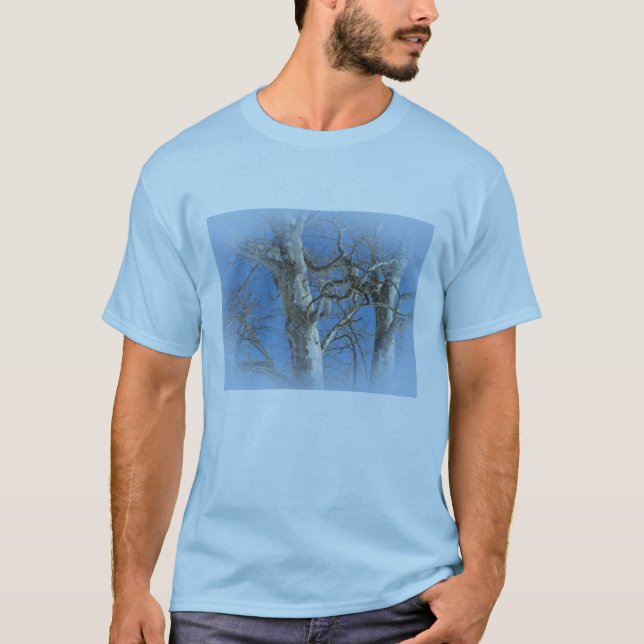 Sycamore Tree Against Winter Sky Items T-Shirt (Front)