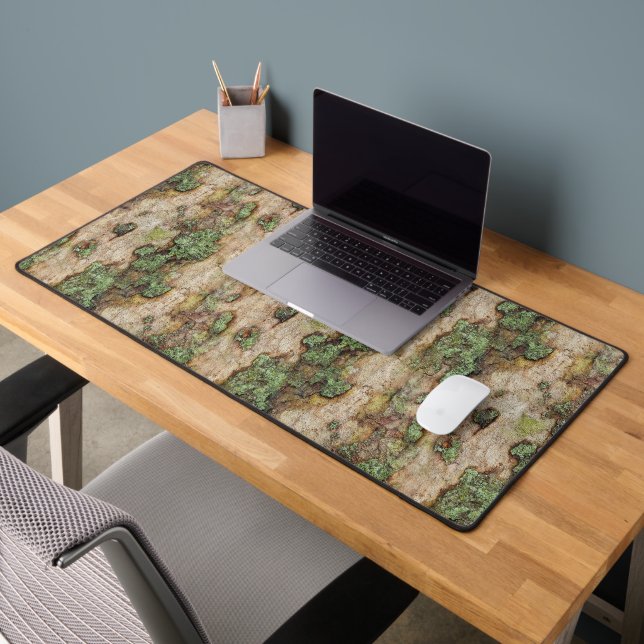 Sycamore Tree Bark Moss Lichen Desk Mat (Office 2)