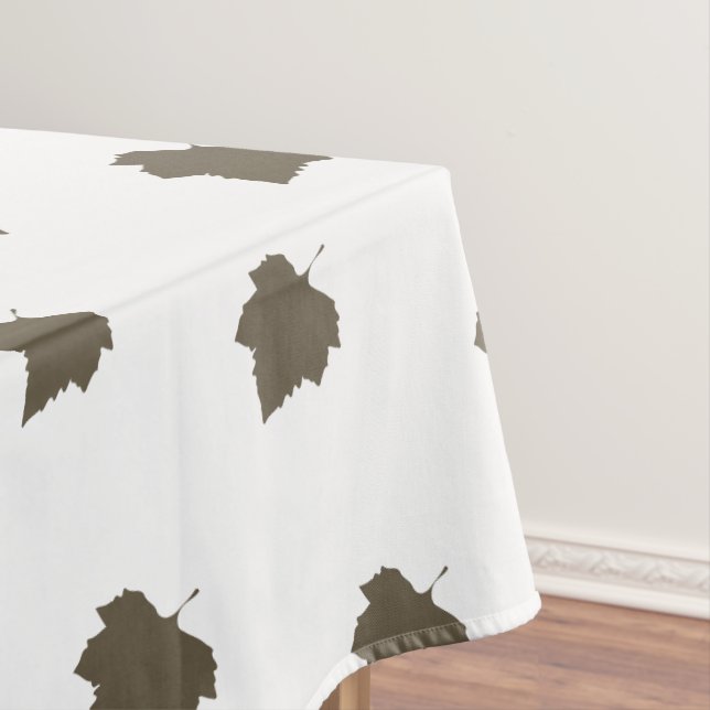 Sycamore Tree Brown Leaf Pattern Tablecloth (In Situ)