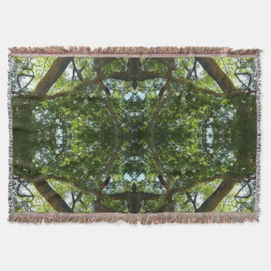 Sycamore Tree Green Nature Throw Blanket