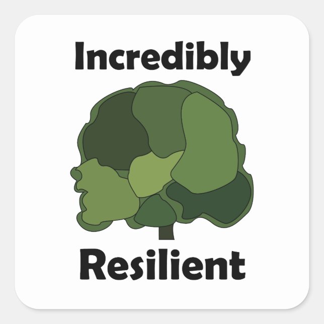 Sycamore Tree Incredibly Resilient Inspirational Square Sticker (Front)