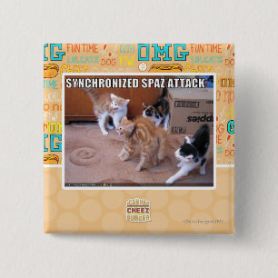 Sychronized Spaz Attack 15 Cm Square Badge