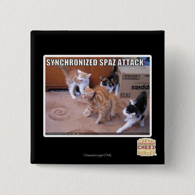 Sychronized Spaz Attack 15 Cm Square Badge (Front)