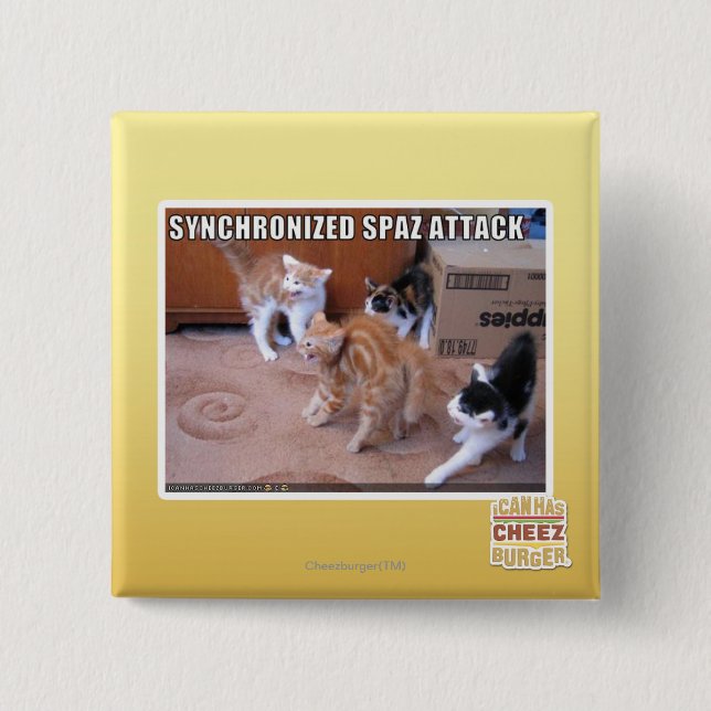 Sychronized Spaz Attack 15 Cm Square Badge (Front)
