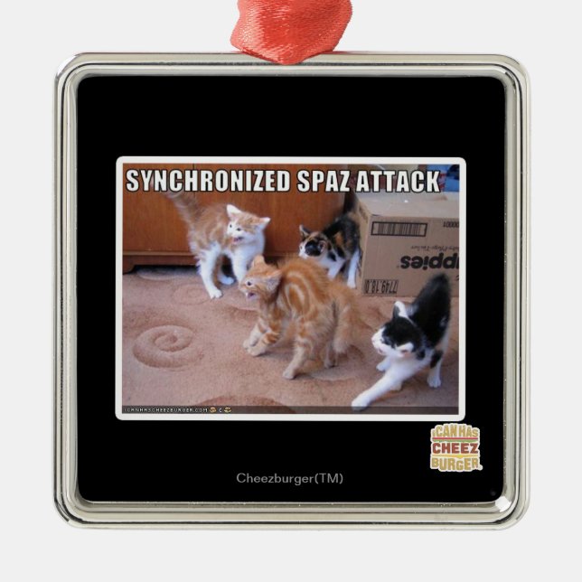 Sychronized Spaz Attack Metal Ornament (Front)