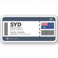 SYD Sydney Boarding Pass - Australia Ticket