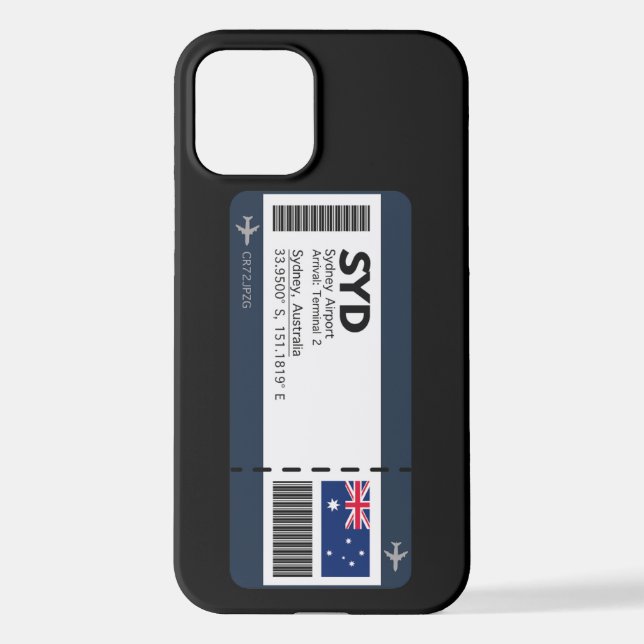 SYD Sydney Boarding Pass - Australia Ticket iPhone Case (Back)